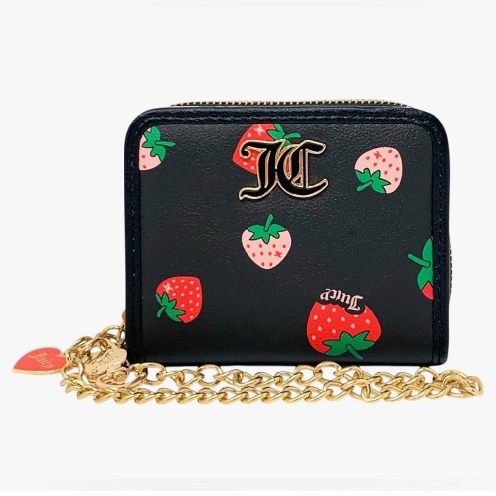 Juicy Couture Sweet Black Wallet with Strawberry 🍓 Print - Picture 9 of 11